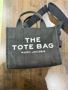 Marc Jacobs Black Canvas The Tote Bag Crossbody